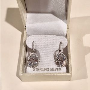 NWOT Sterling Silver pear shape dangle earrings